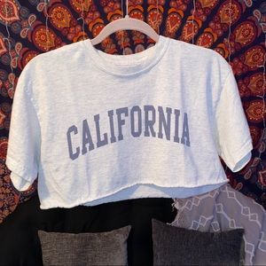 Brandy Melville Cropped CALIFORNIA T-Shirt